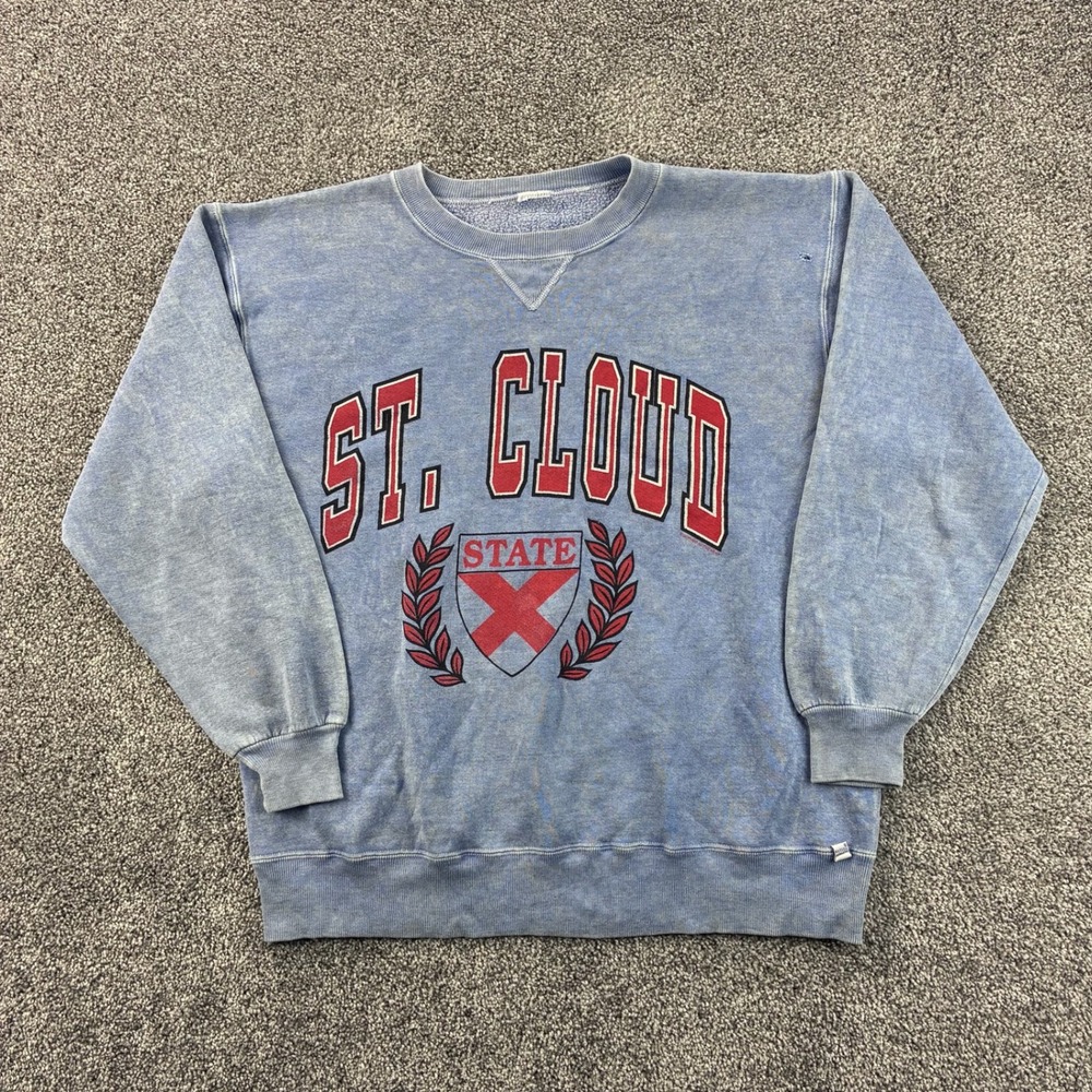 Vintage St. Cloud State Sweatshirt‎ Mens Large Blue Russell Athletic Pullover